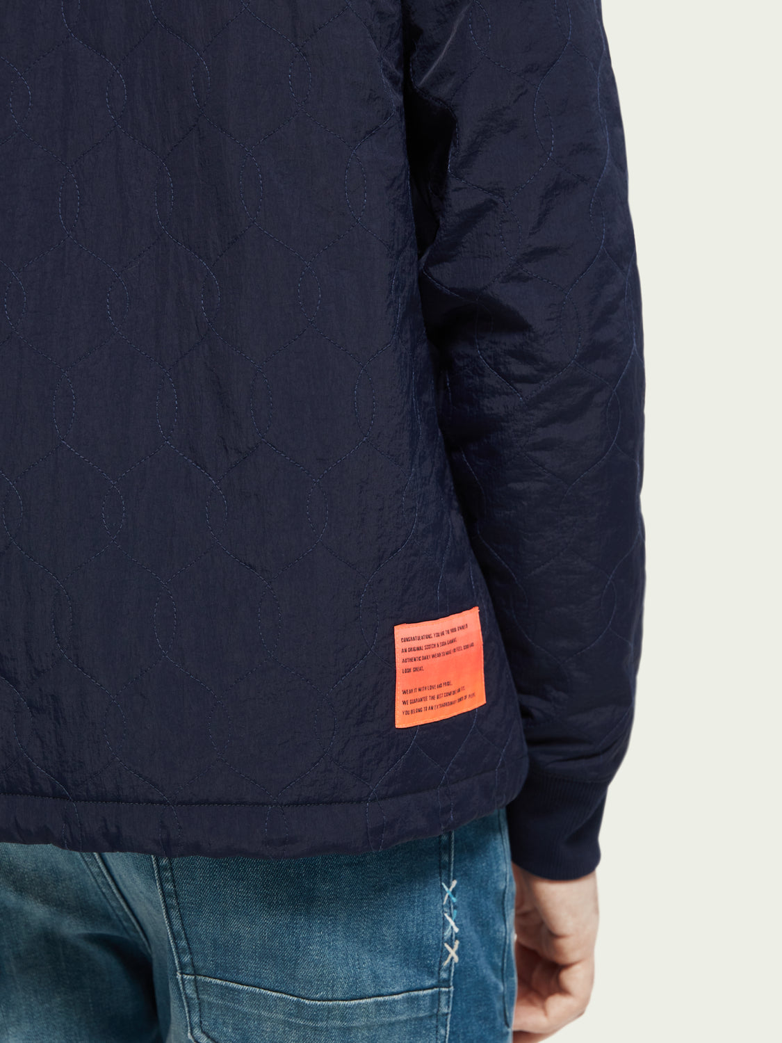 Quilted panelled felpa sweatshir