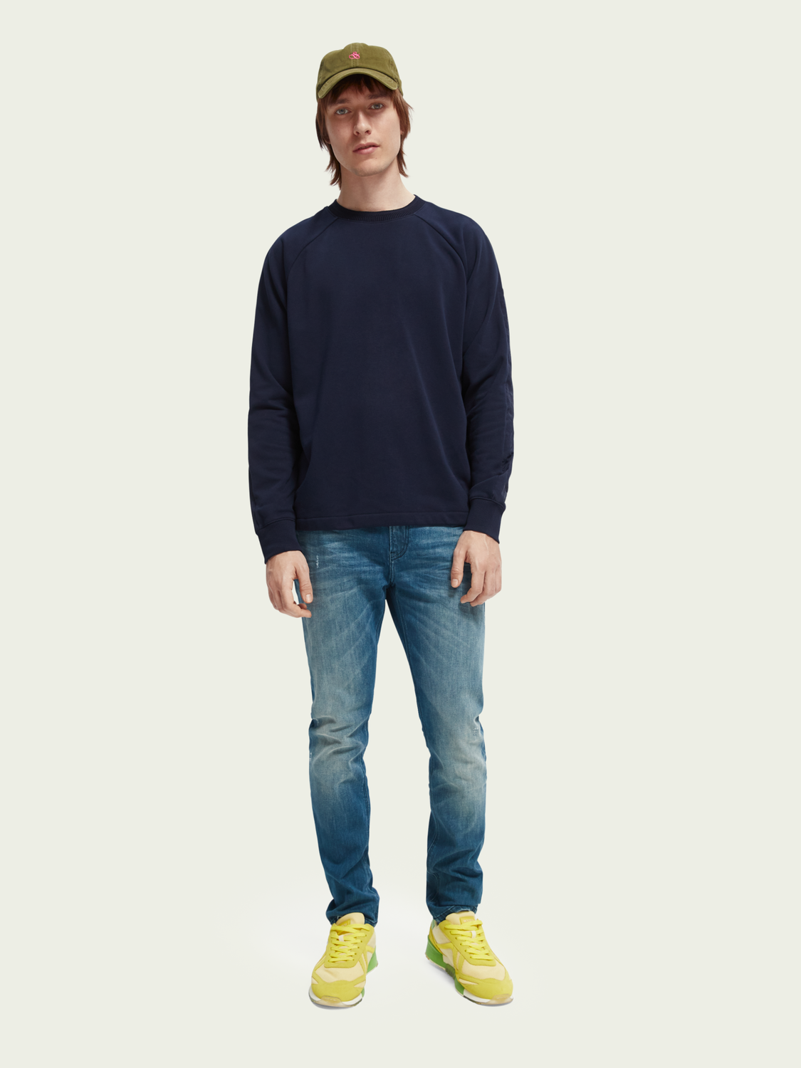 Quilted panelled felpa sweatshir