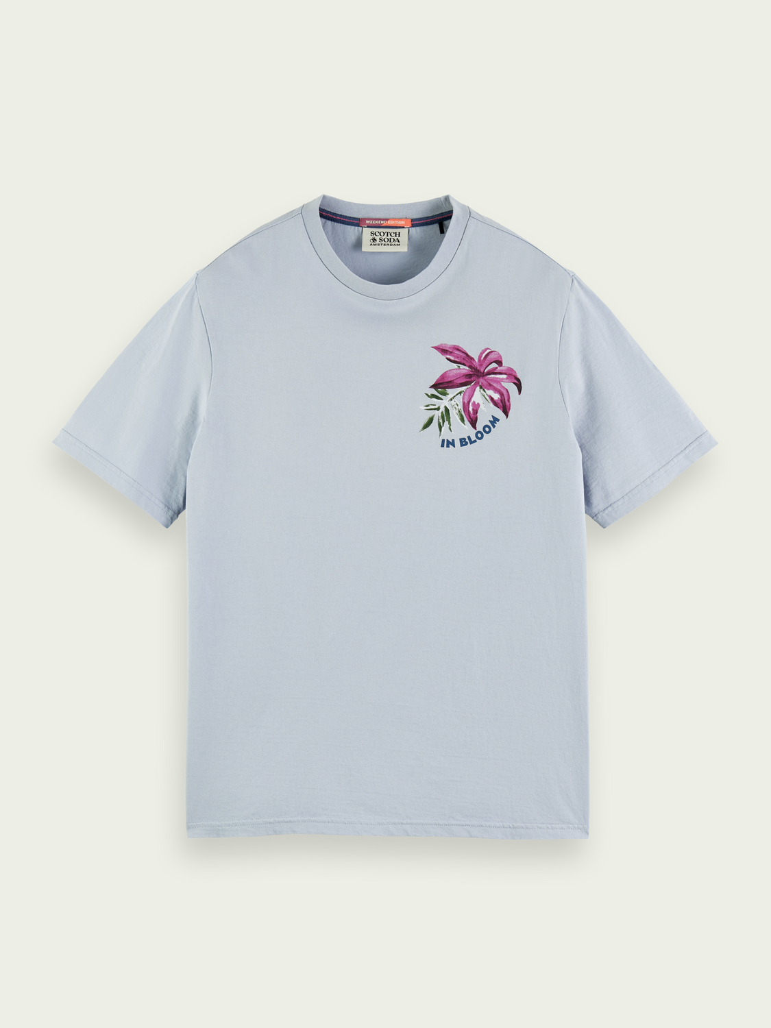 Regular fit floral artwork organic T-shirt