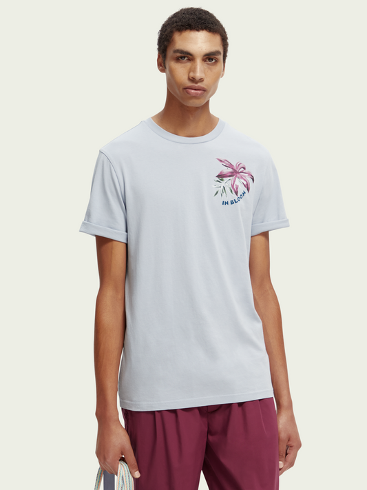 Regular fit floral artwork organic T-shirt