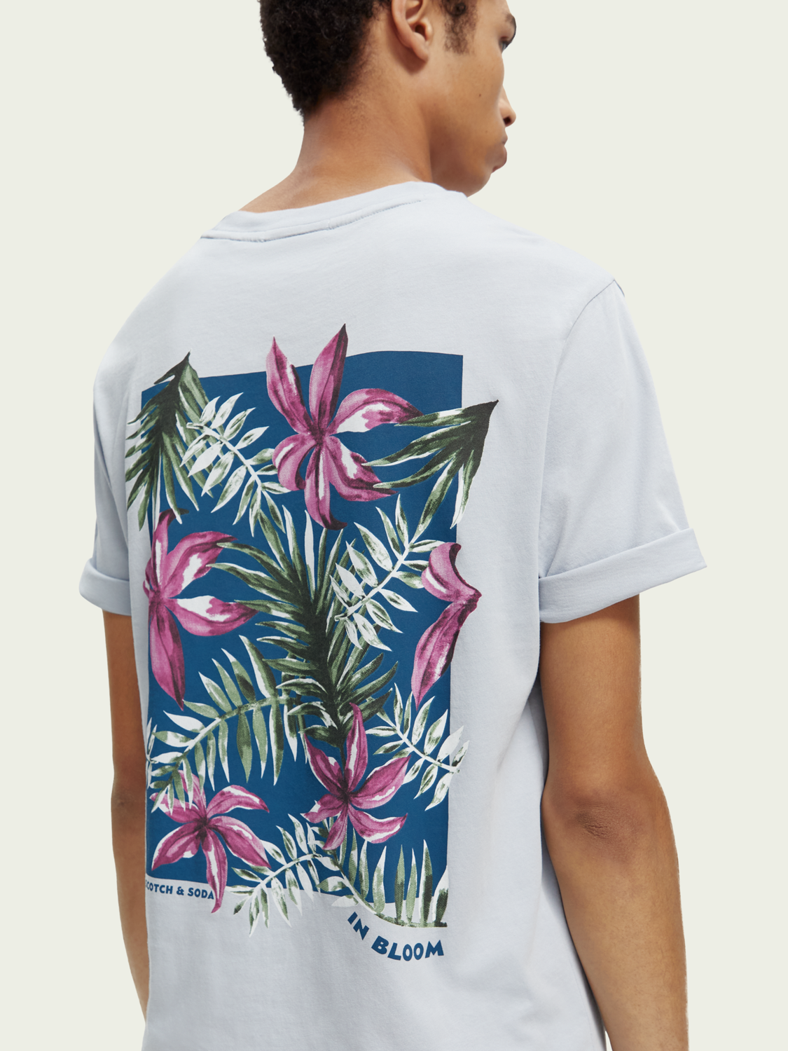 Regular fit floral artwork organic T-shirt