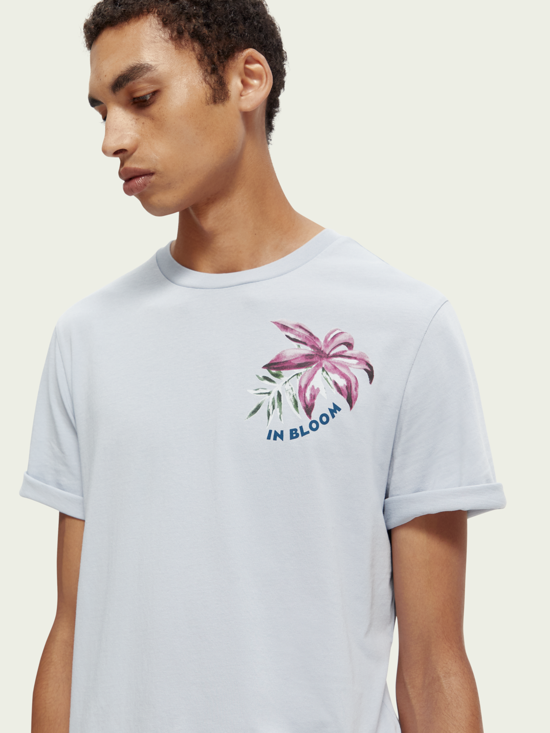 Regular fit floral artwork organic T-shirt