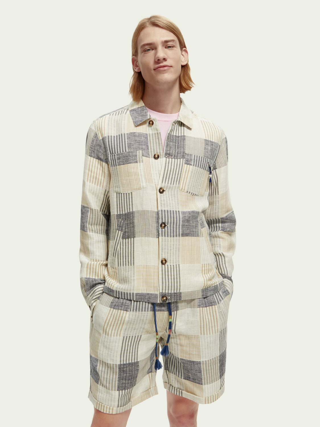 Surchemise en jacquard à carreaux