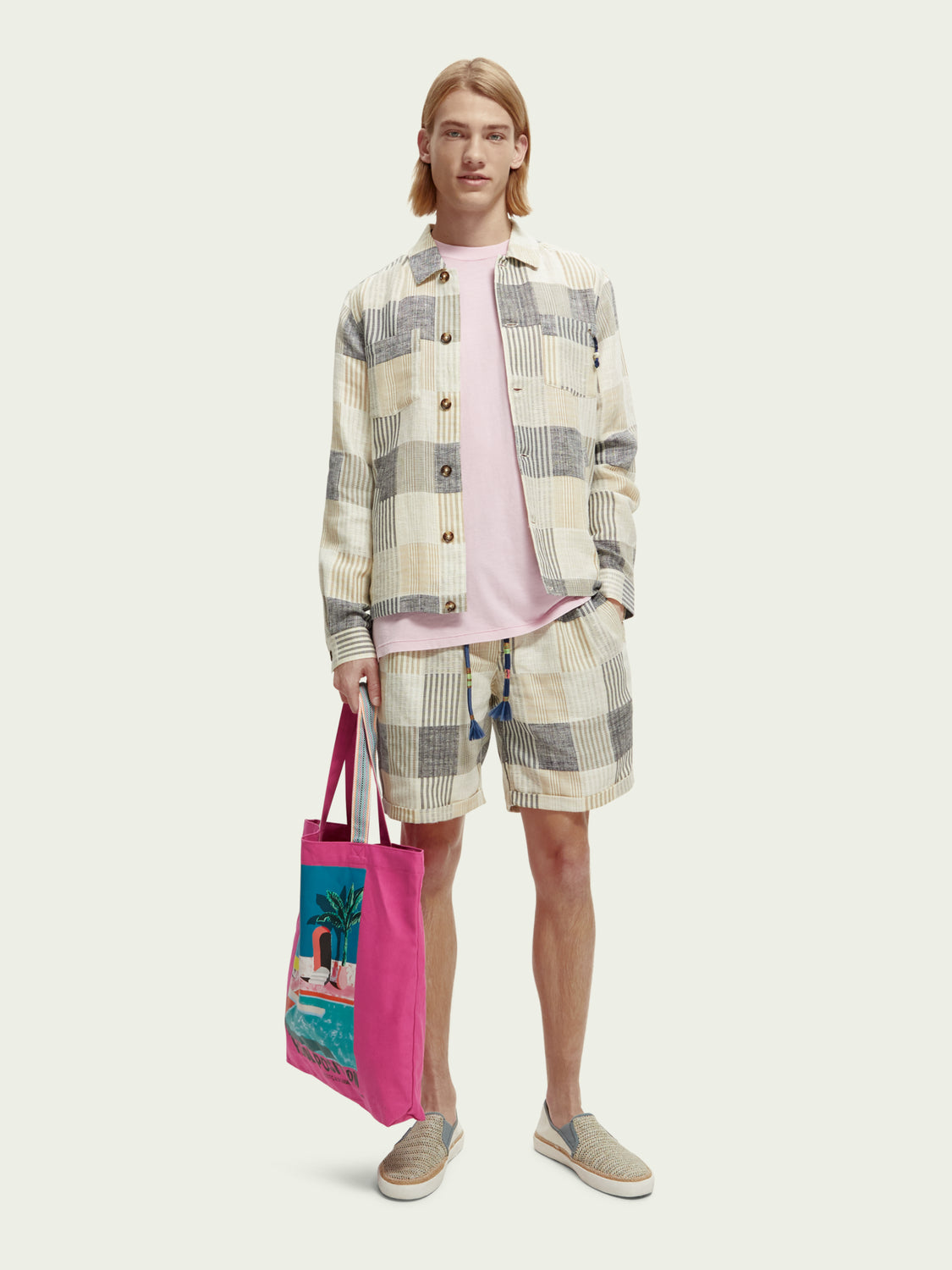 Surchemise en jacquard à carreaux