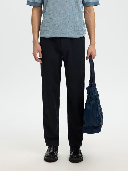 SLIM TAPERED LINEN BLEND TROUSERS SELECTED