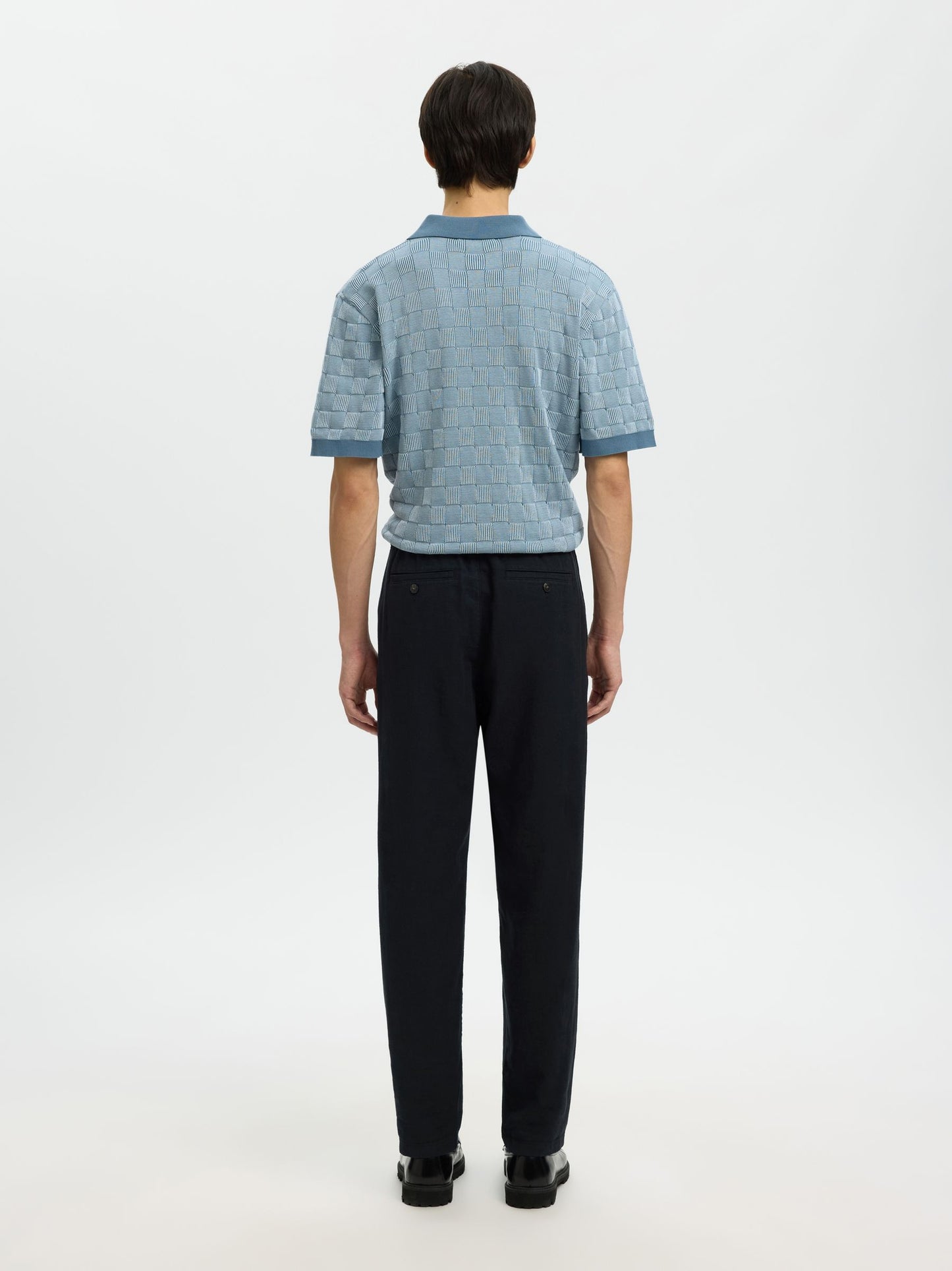 SLIM TAPERED LINEN BLEND TROUSERS SELECTED