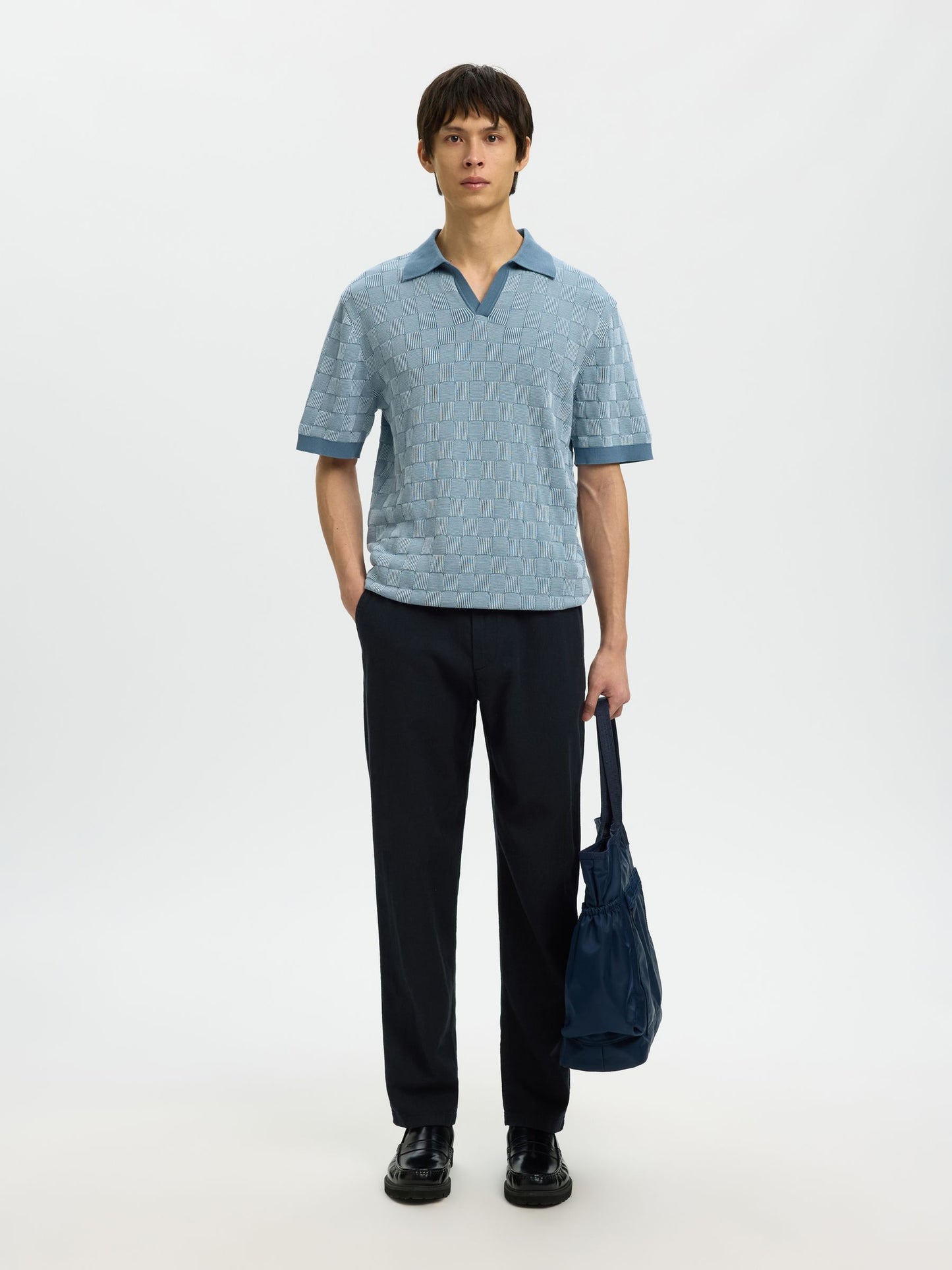 SLIM TAPERED LINEN BLEND TROUSERS SELECTED