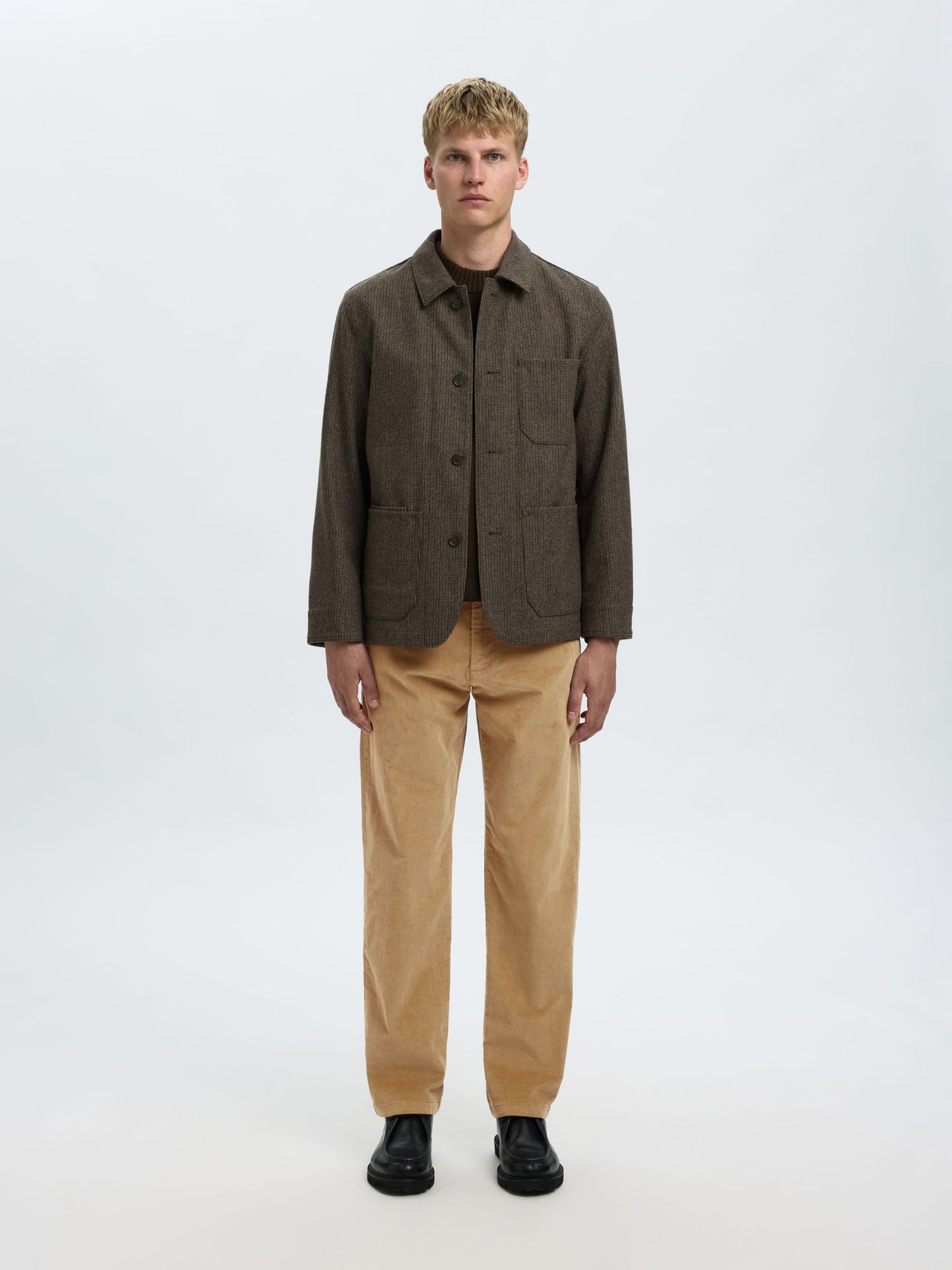 CORDUROY STRAIGHT-LEG TROUSERS SELECTED