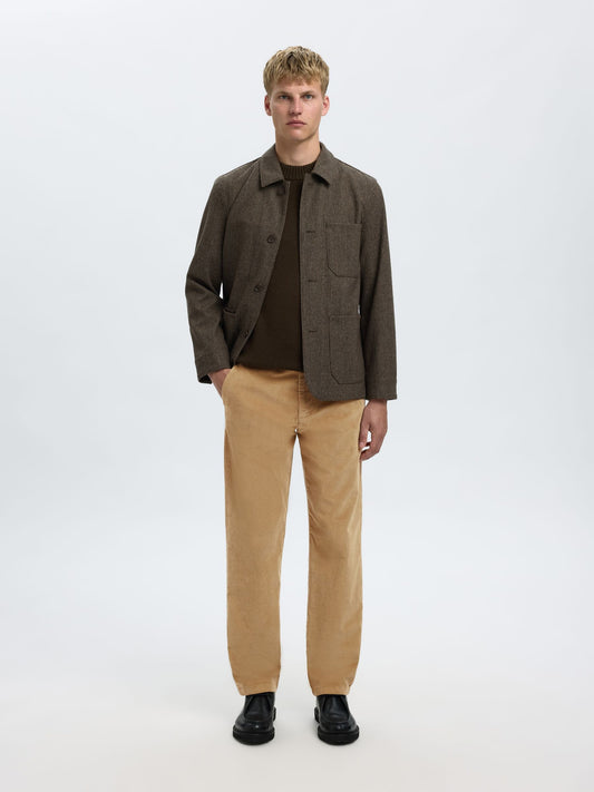 CORDUROY STRAIGHT-LEG TROUSERS SELECTED