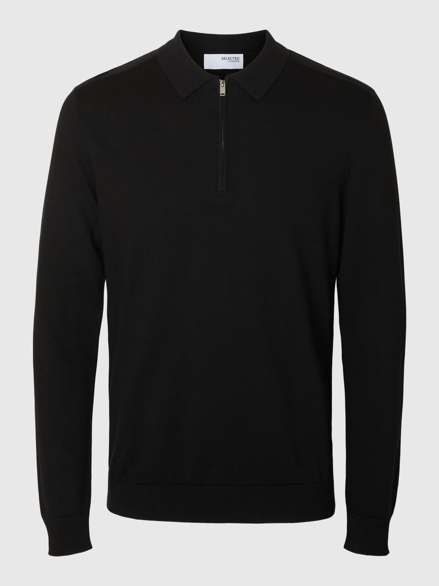 KNITTED LONG-SLEEVED POLO SELECTED