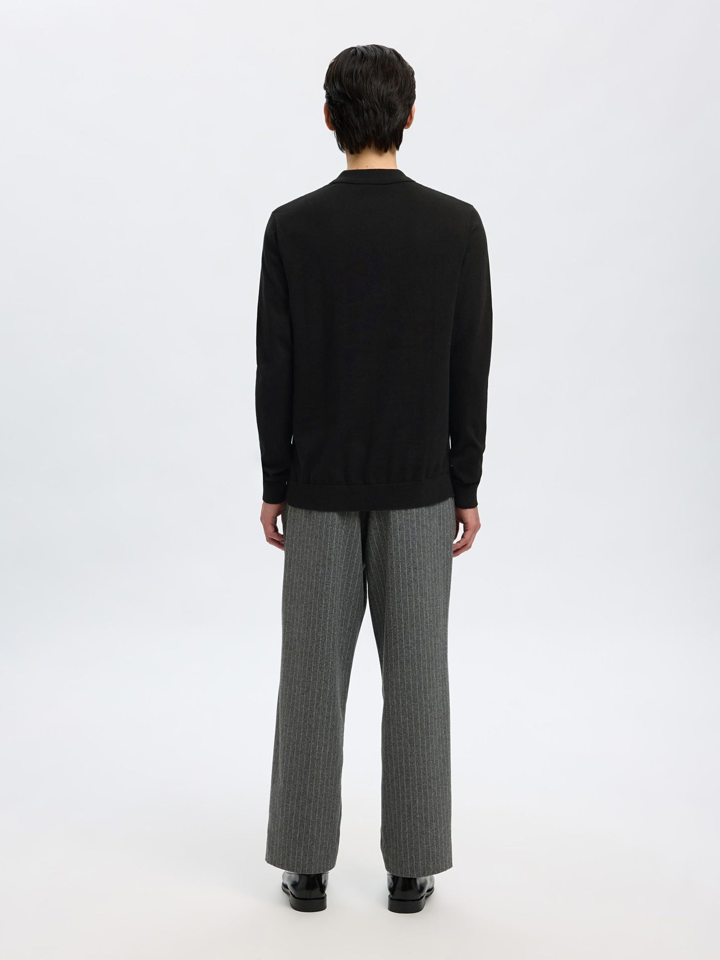 KNITTED LONG-SLEEVED POLO SELECTED
