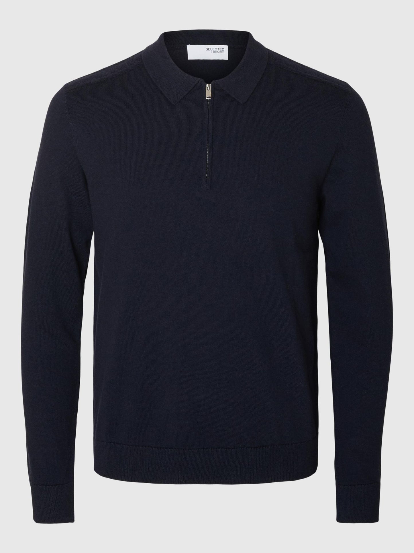 KNITTED LONG-SLEEVED POLO SELECTED