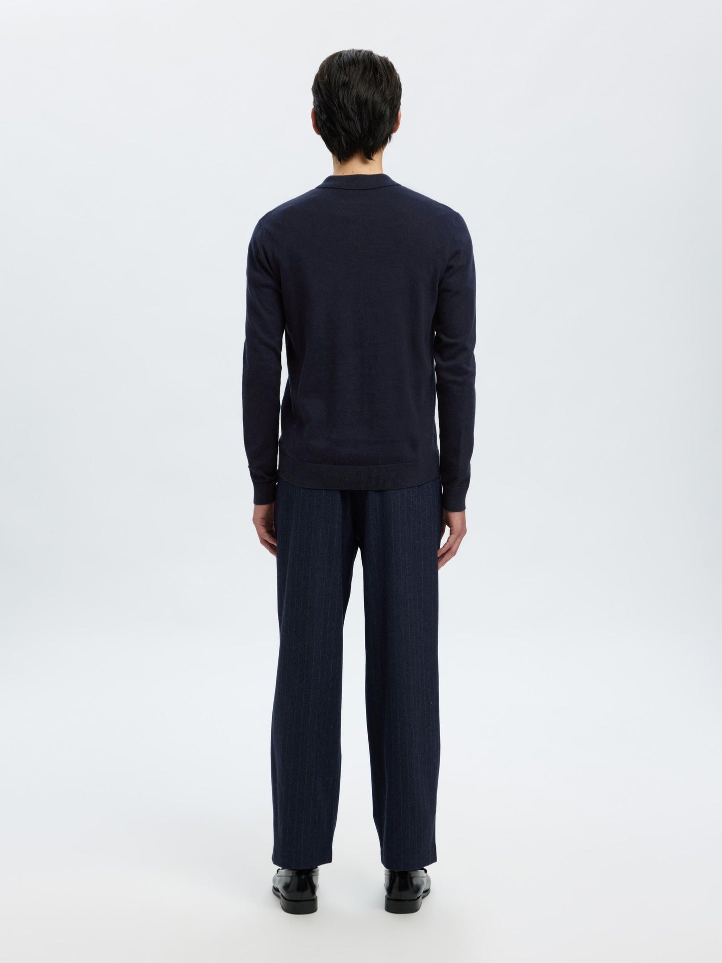 KNITTED LONG-SLEEVED POLO SELECTED