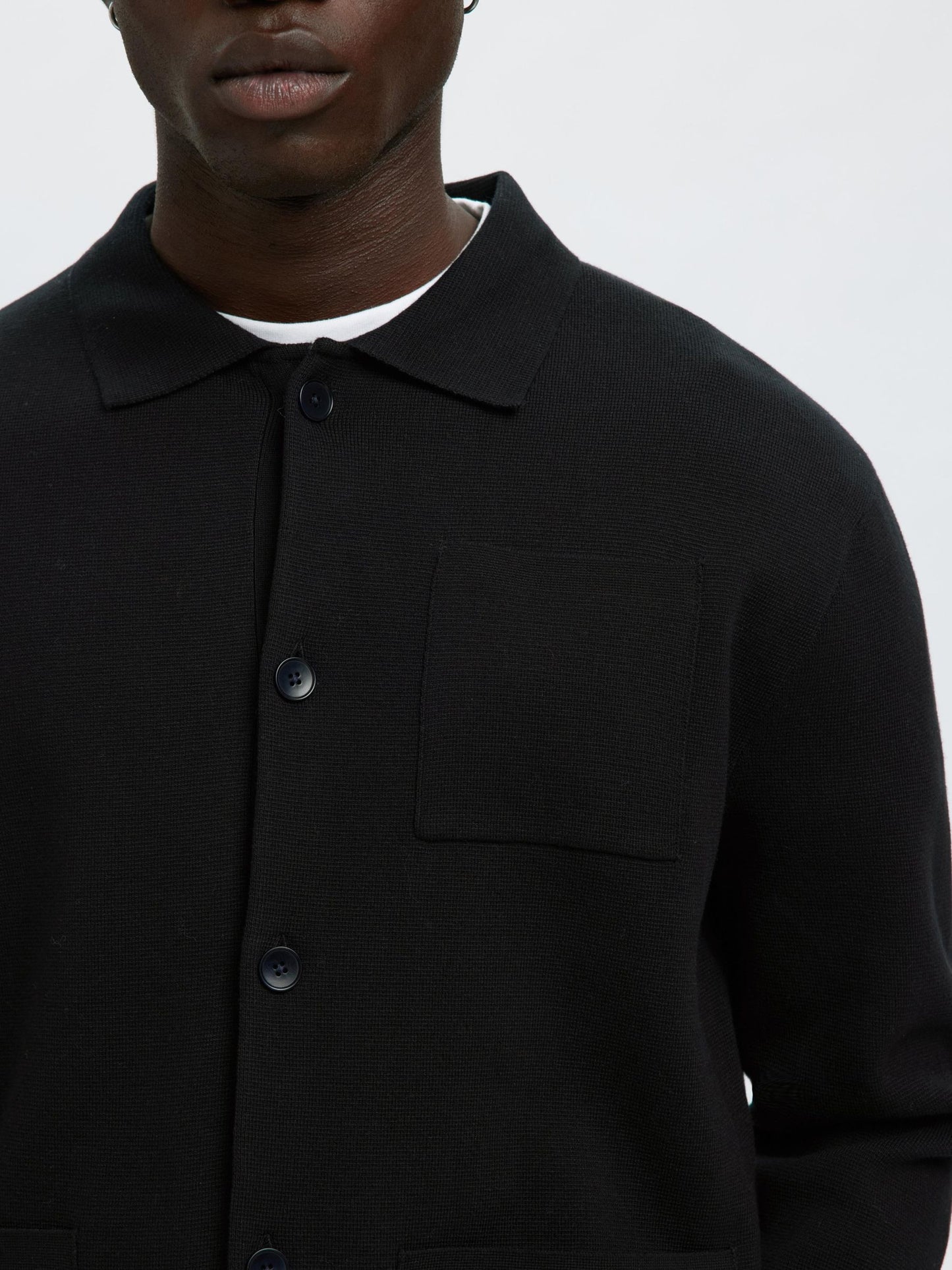 RELAXED FIT KNITTED CARDIGAN SELECTED