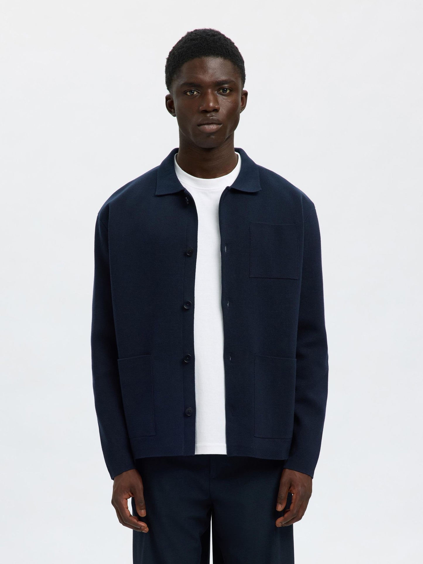 RELAXED FIT KNITTED CARDIGAN SELECTED