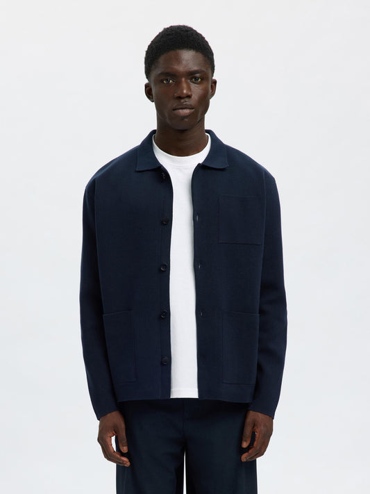 RELAXED FIT KNITTED CARDIGAN SELECTED