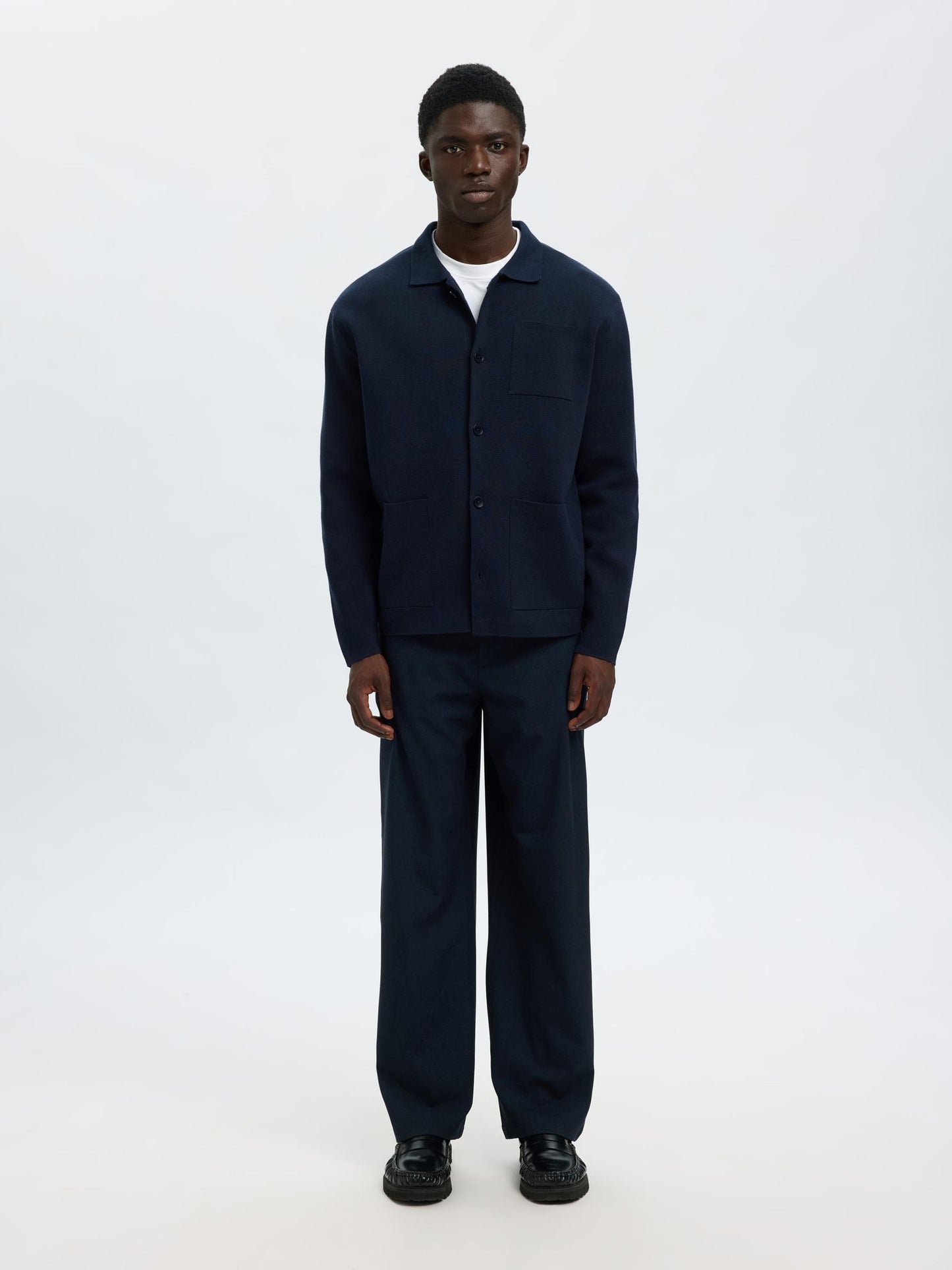 RELAXED FIT KNITTED CARDIGAN SELECTED