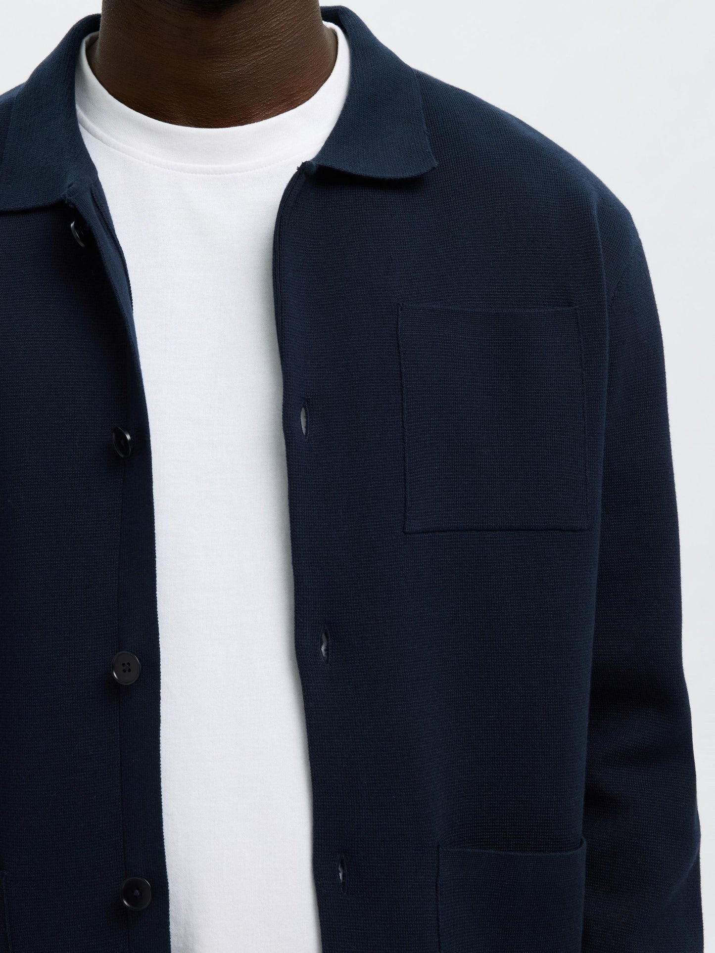 RELAXED FIT KNITTED CARDIGAN SELECTED