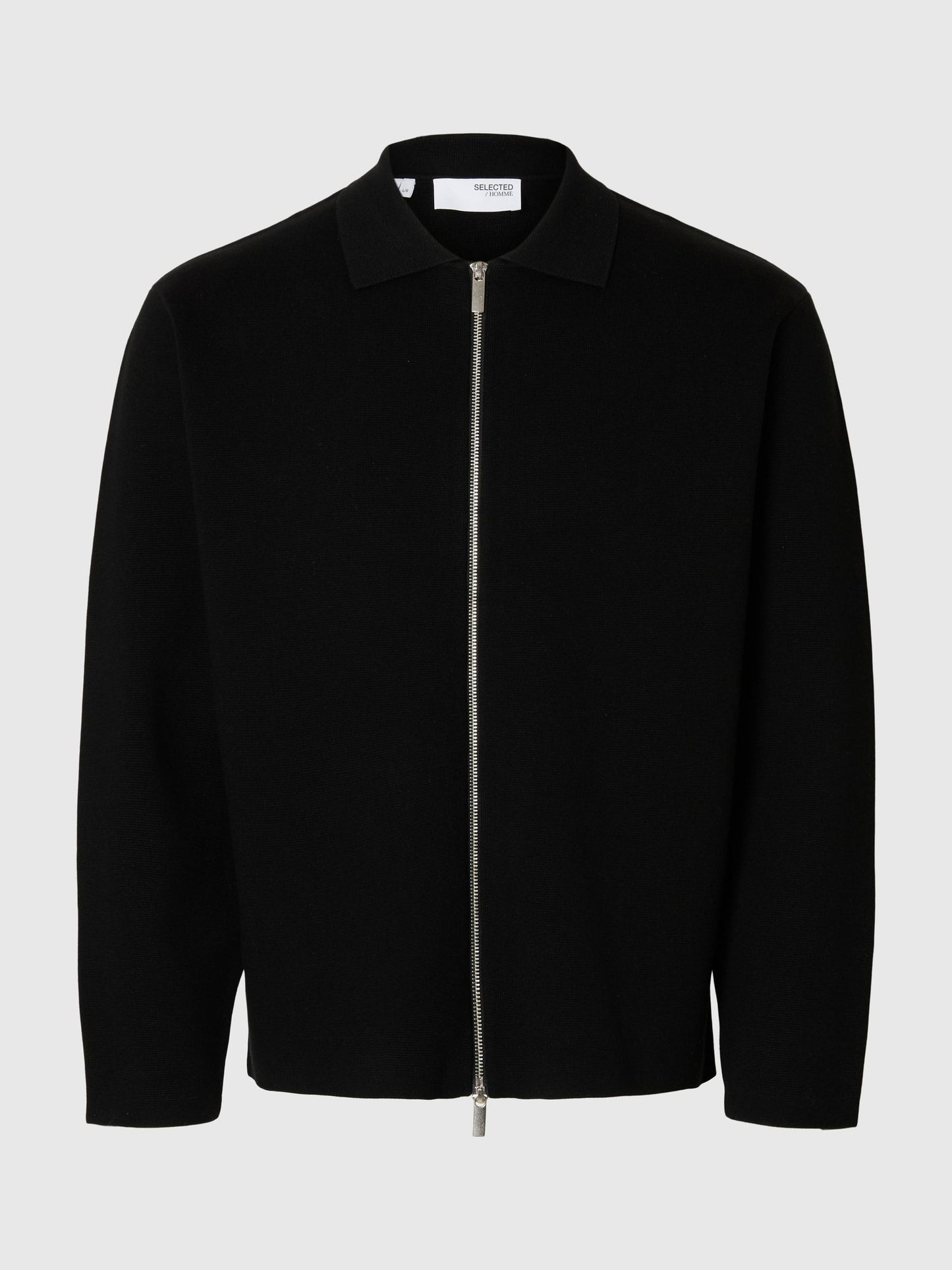 COTTON BLEND ZIP-FRONT CARDIGAN SELECTED