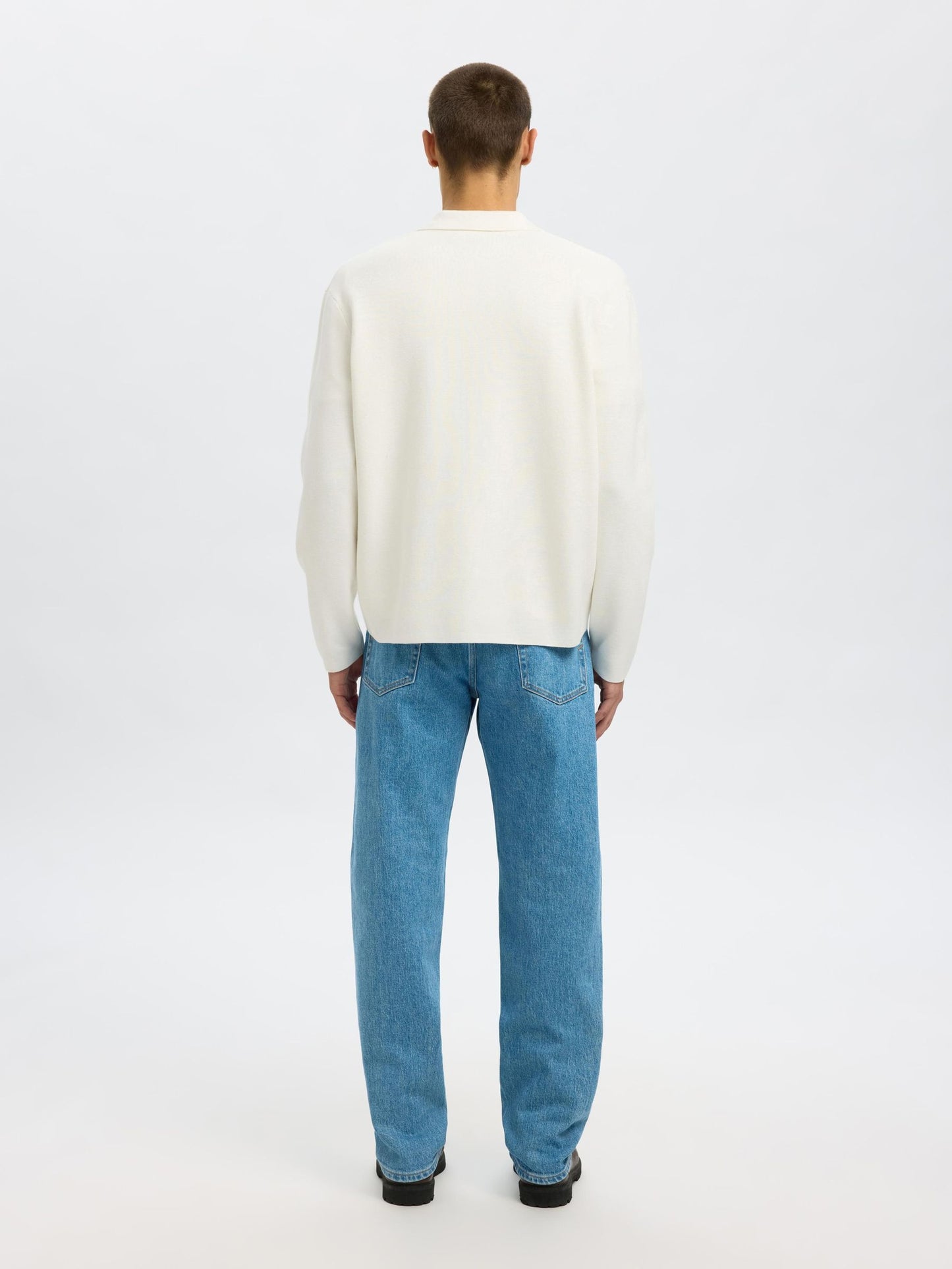 COTTON BLEND ZIP-FRONT CARDIGAN SELECTED