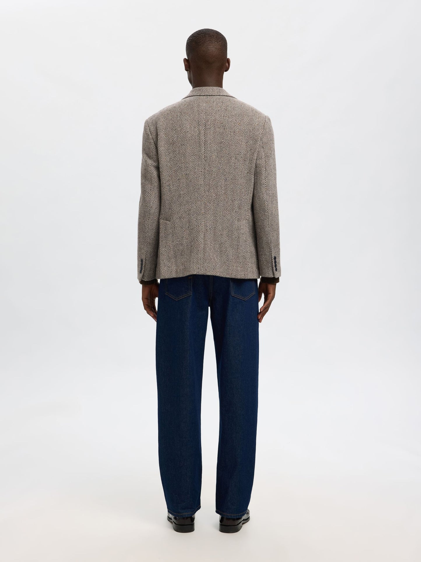 WOOL BLEND DOUBLE-BREASTED BLAZER SELECTED