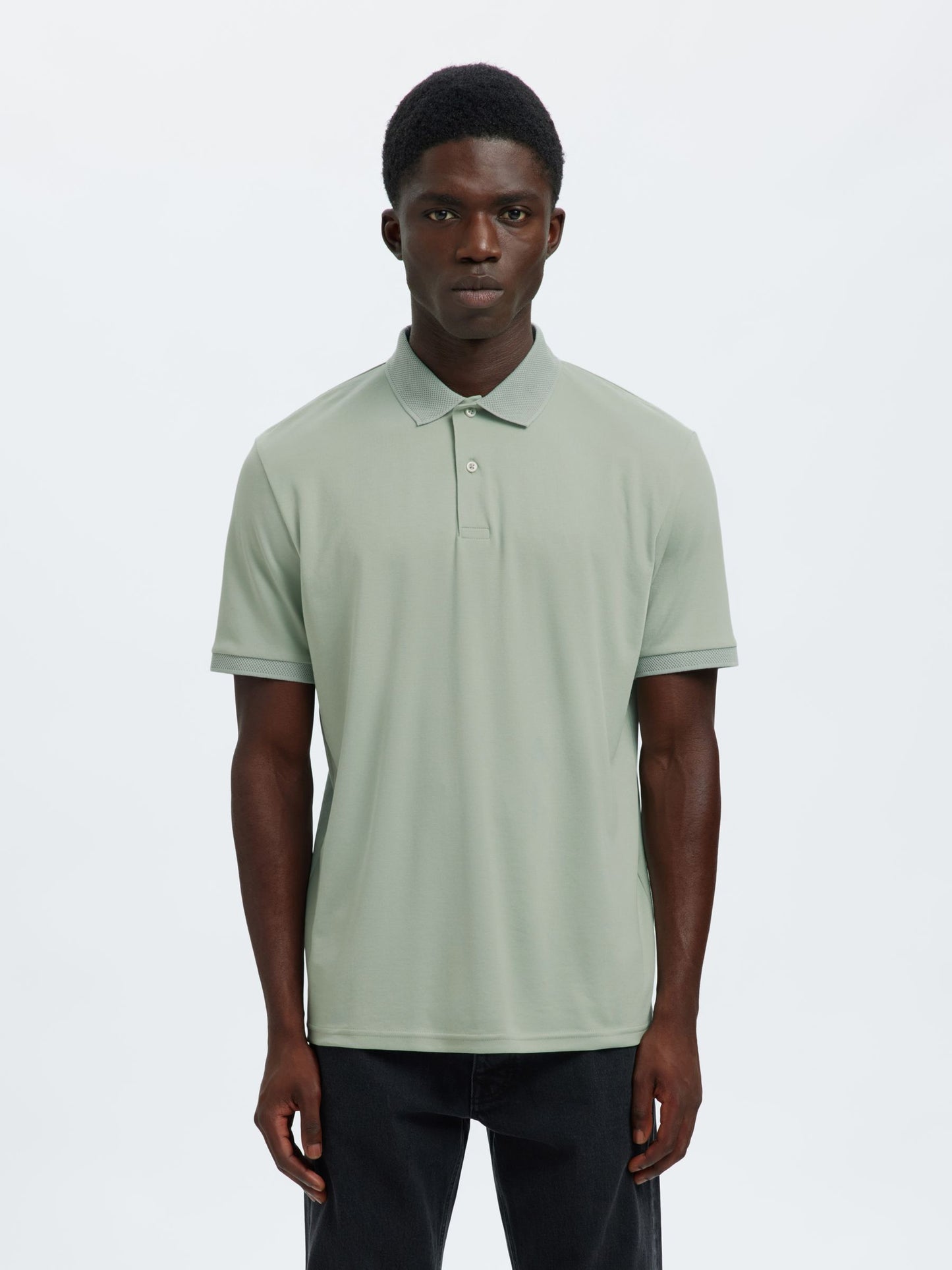 SHORT SLEEVED POLO SHIRT - SELECTED