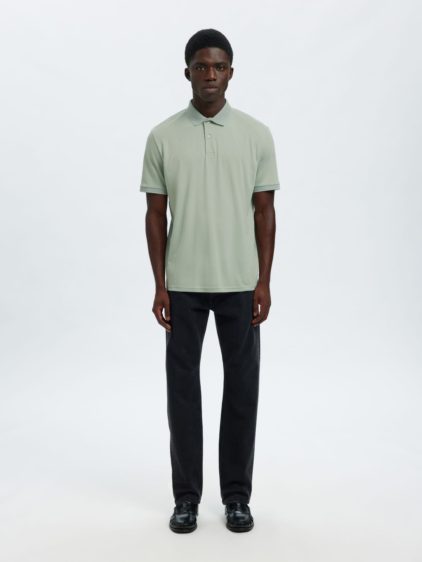 SHORT SLEEVED POLO SHIRT - SELECTED
