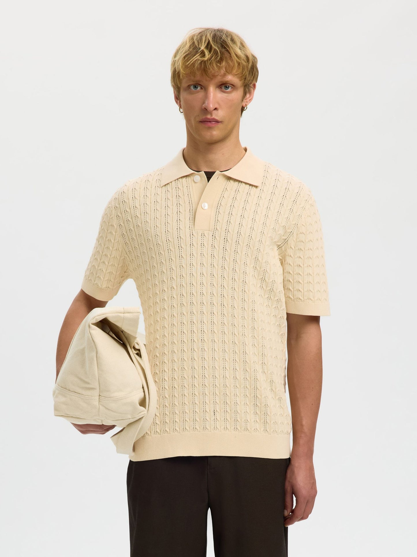 REGULAR FIT KNITTED POLO SHIRT SELECTED