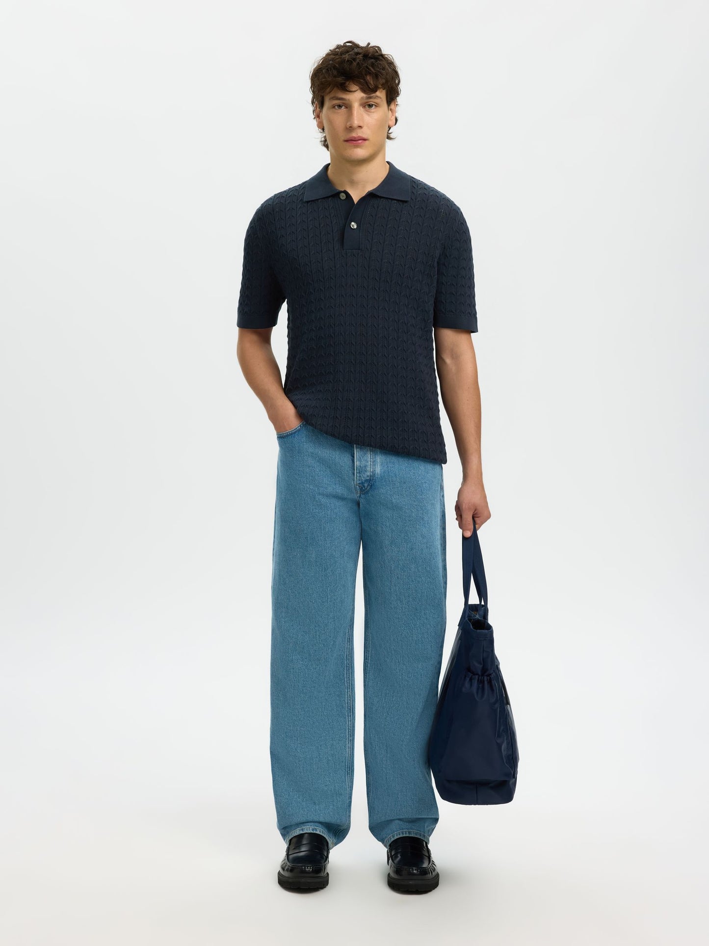 REGULAR FIT KNITTED POLO SHIRT SELECTED