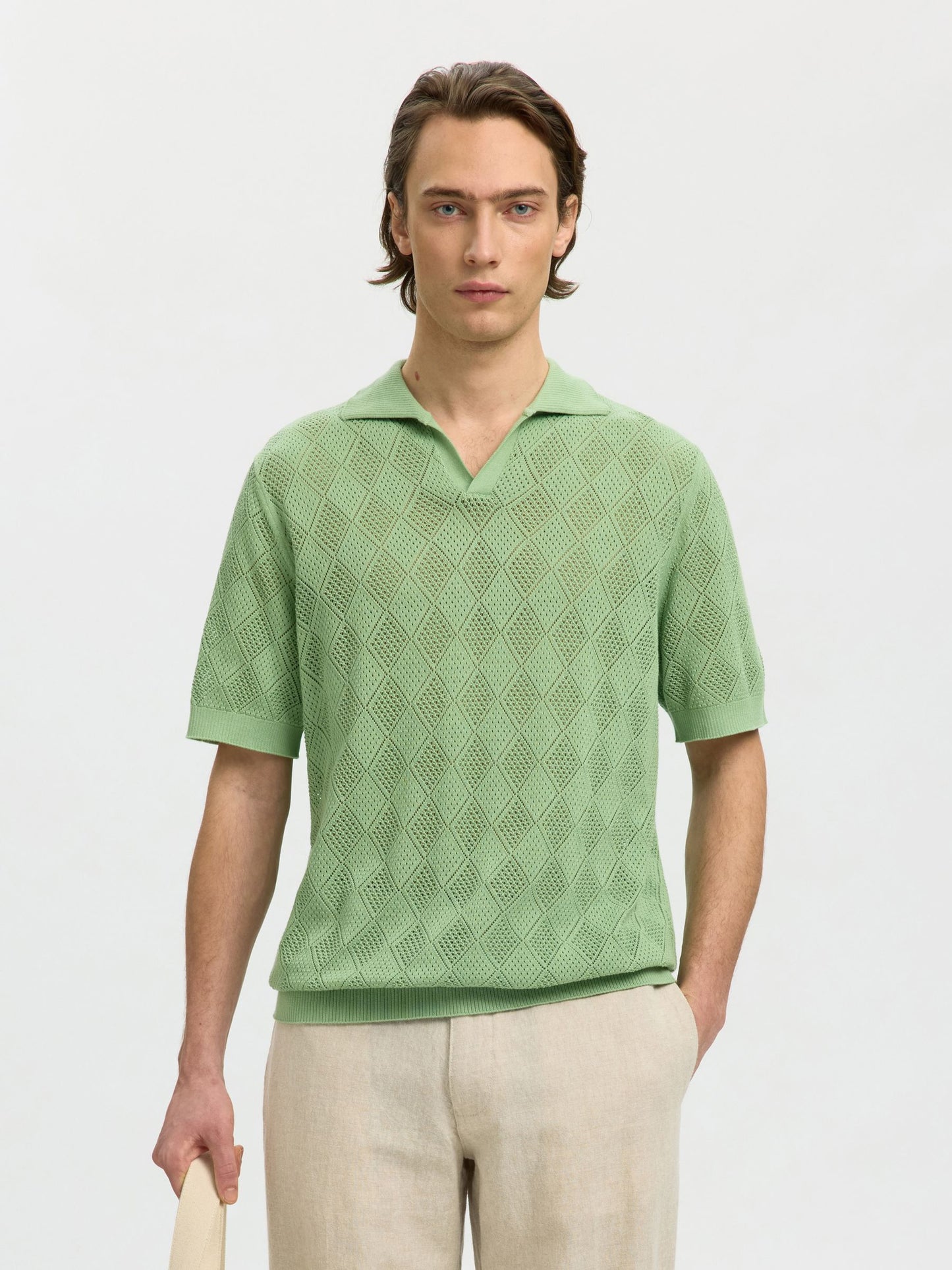 POLO EN MAILLE À MANCHES COURTES SELECTED