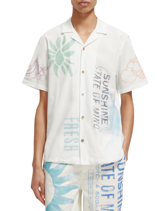 Regular fit printed camp shirt