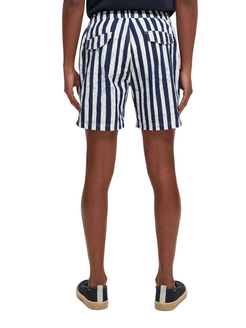 Printed mid-length swim shorts