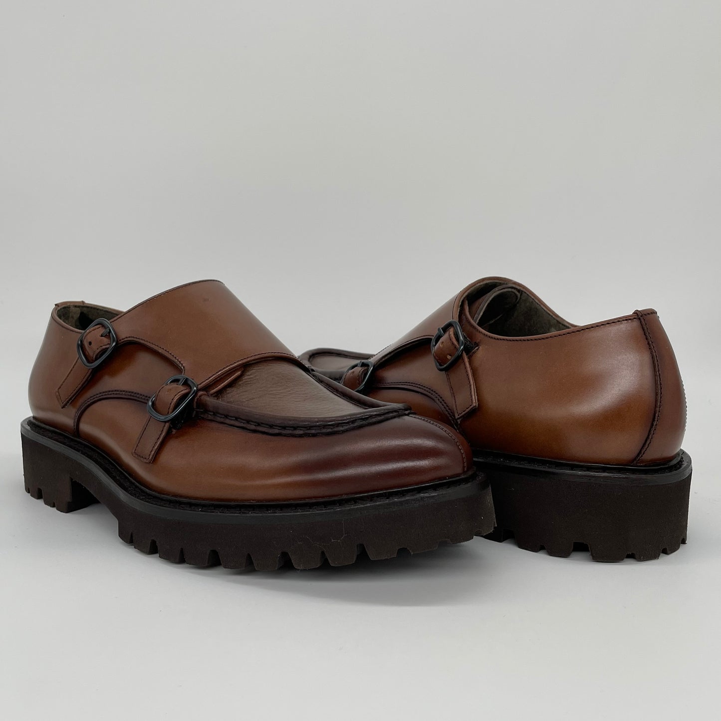 Calce Leather Shoes - Double Monk Strap Lug Sole