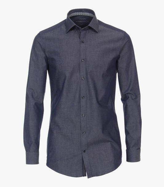 Chemise d'affaires extensible - Bleu jeans