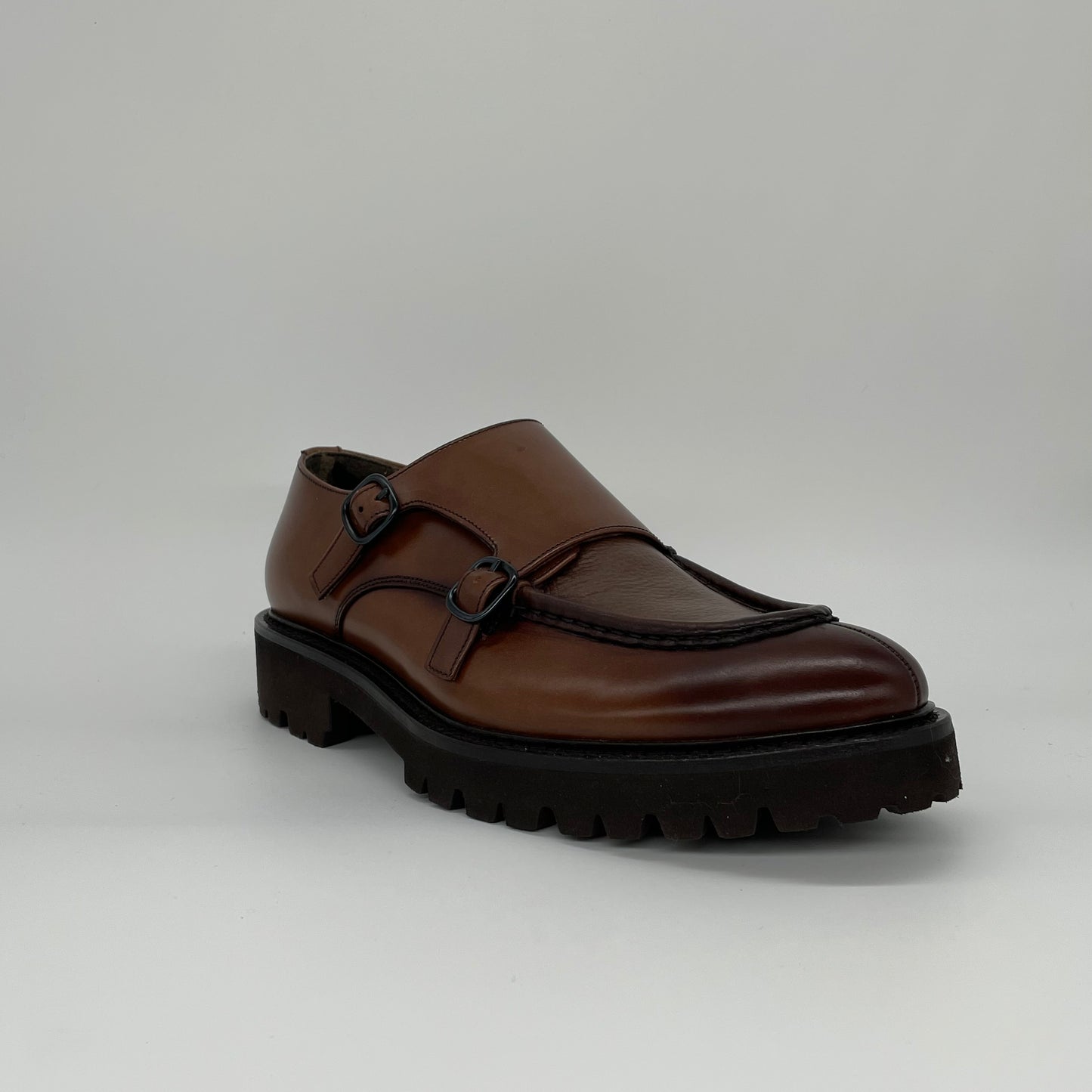 Calce Leather Shoes - Double Monk Strap Lug Sole