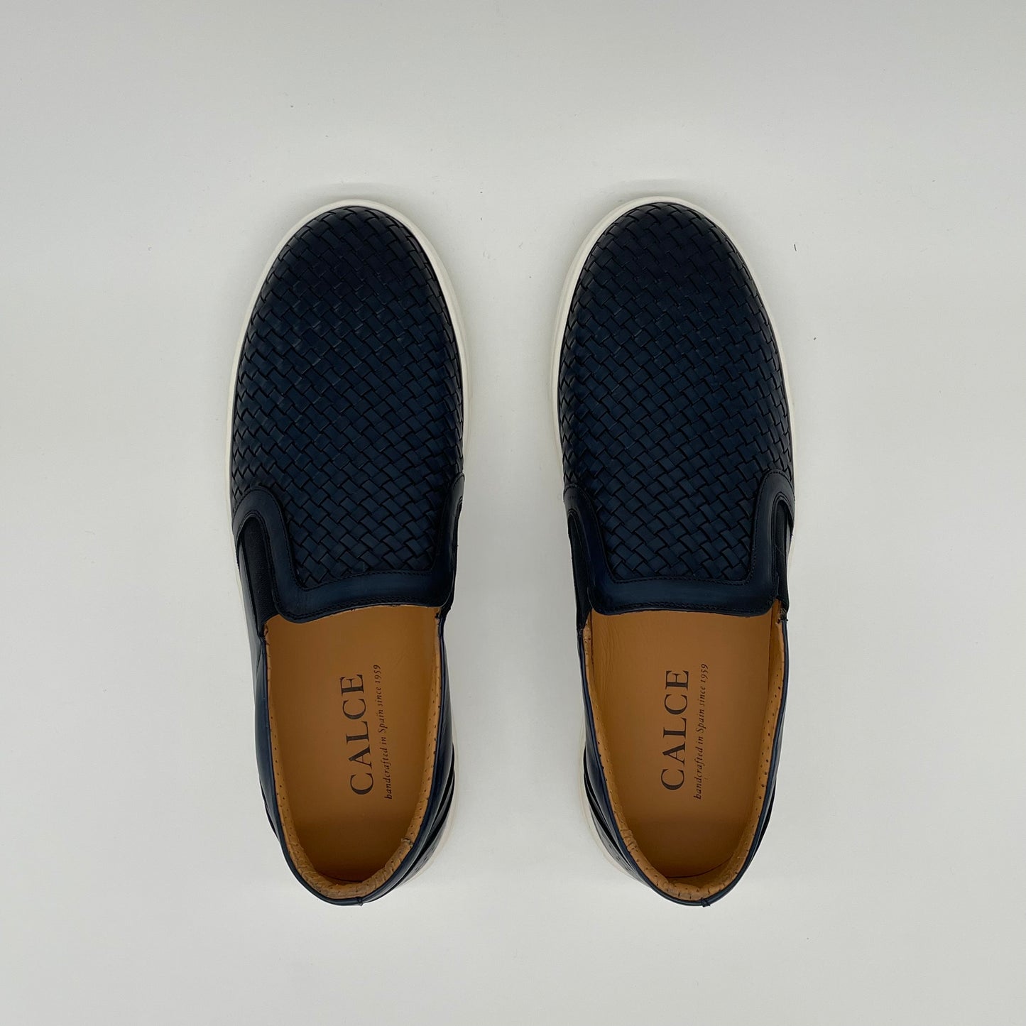 Braided Leather Slip On - Navy