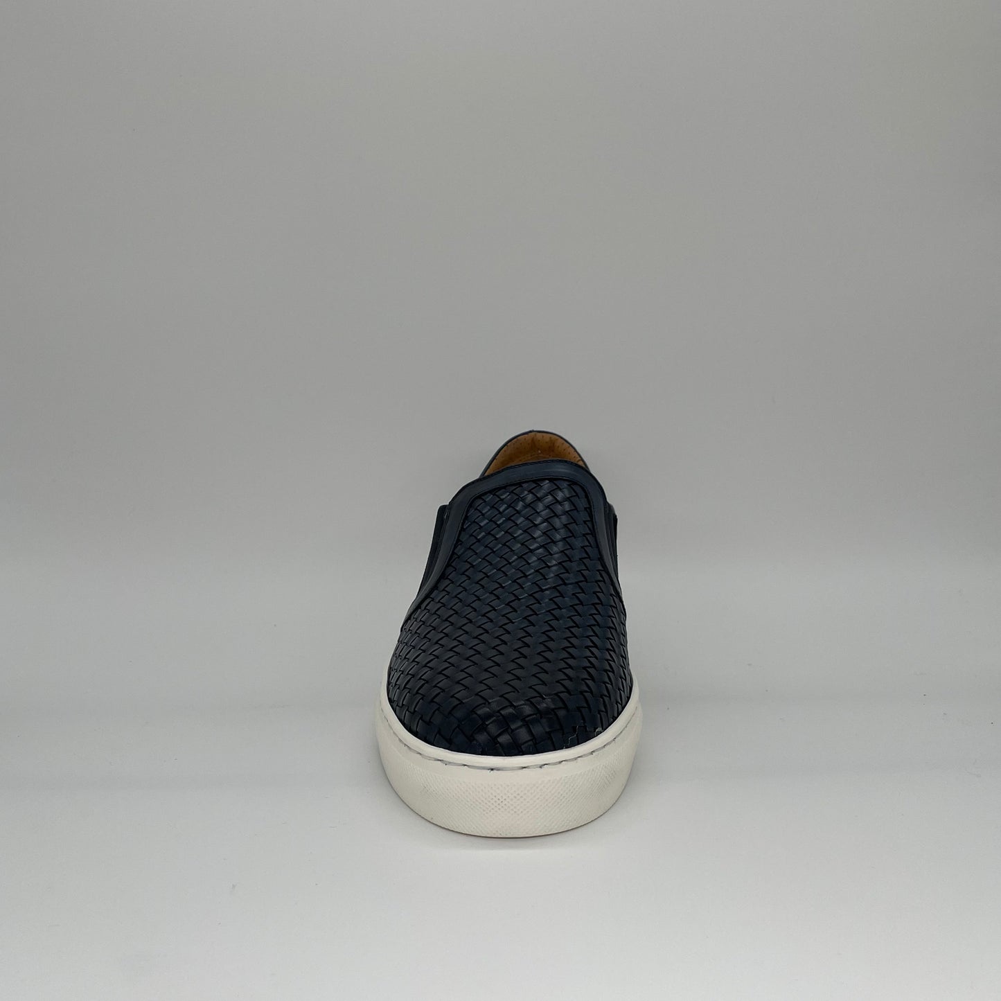 Braided Leather Slip On - Navy