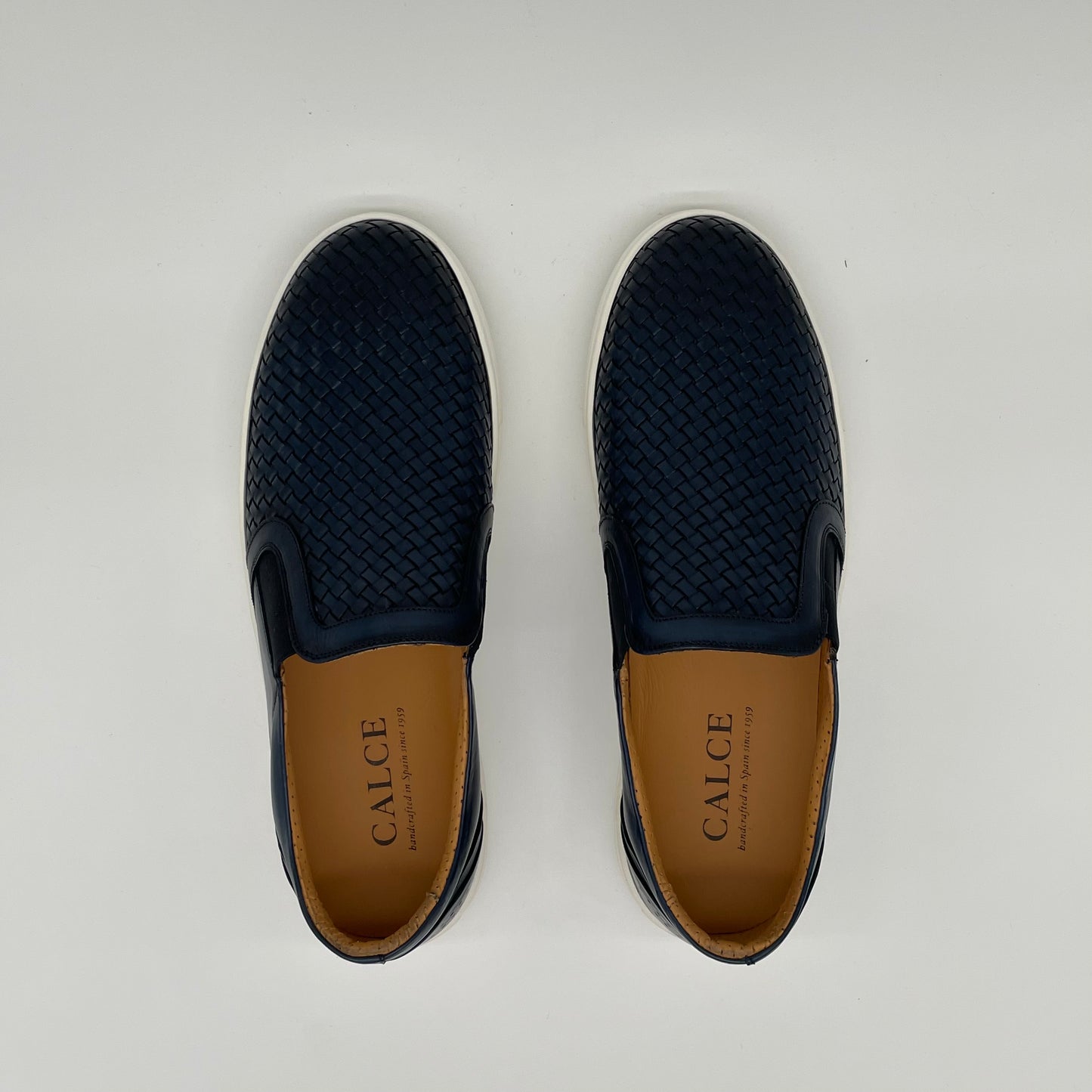 Braided Leather Slip On - Navy