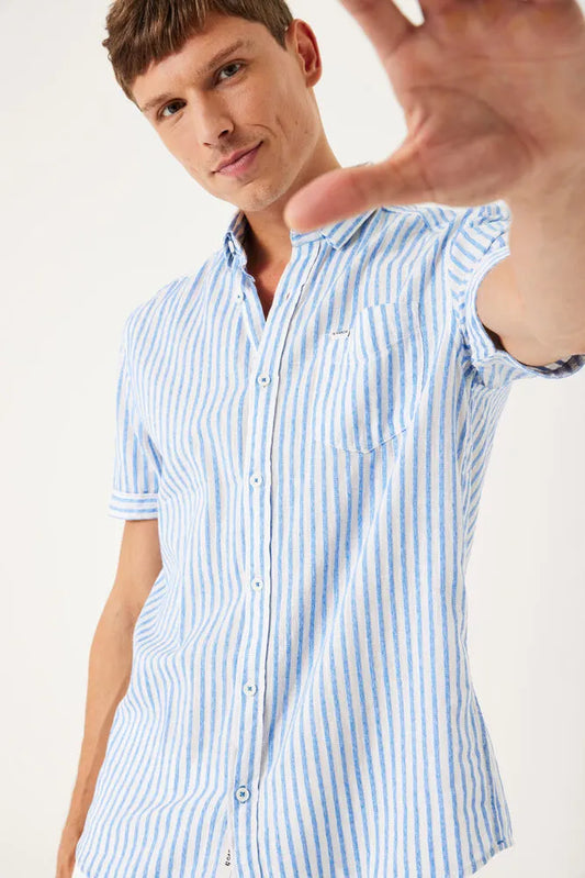 LIGHT BLUE STRIPED SHIRT