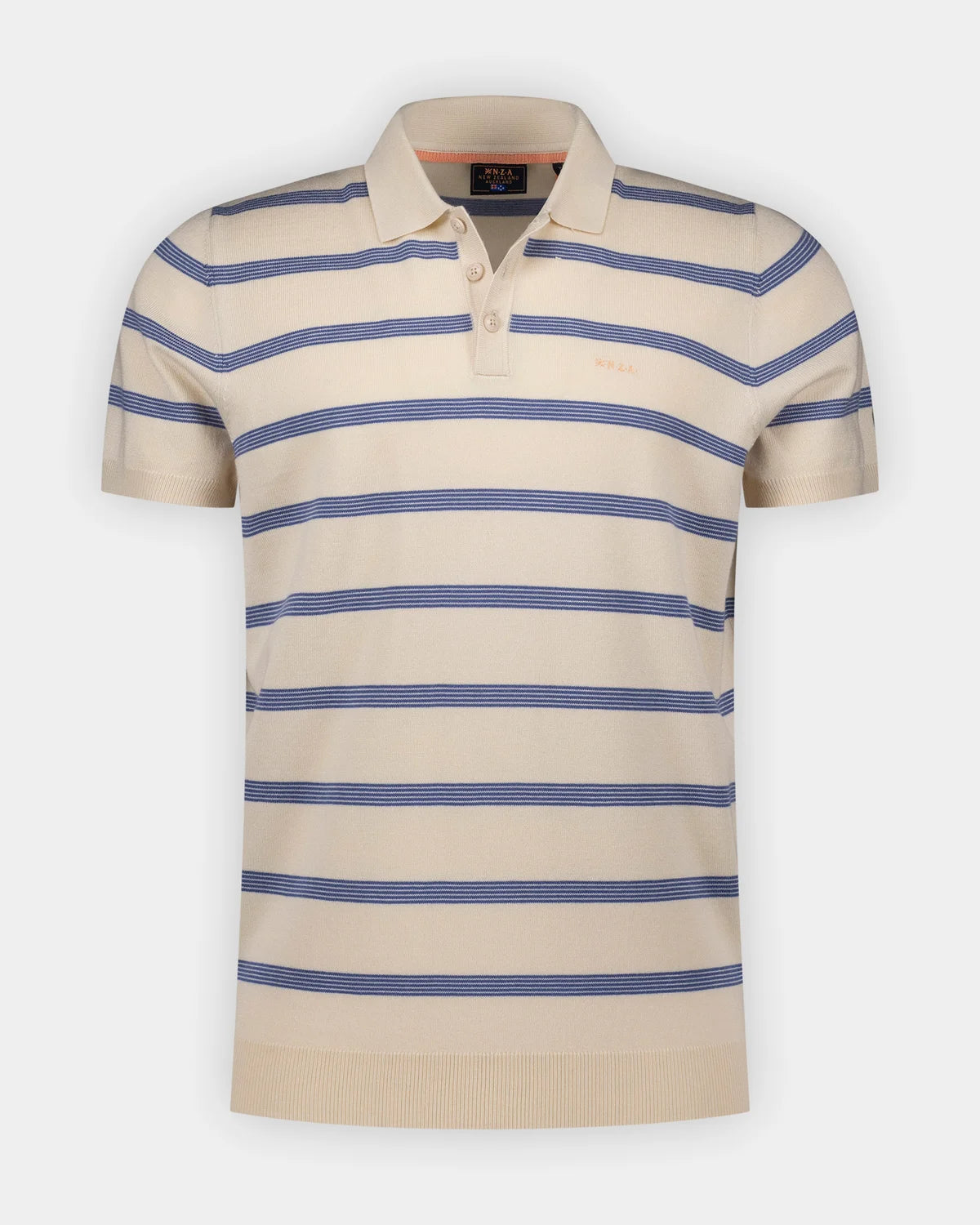 ECRU STRIPED KNIT POLO - NEW ZEALAND AUCKLAND