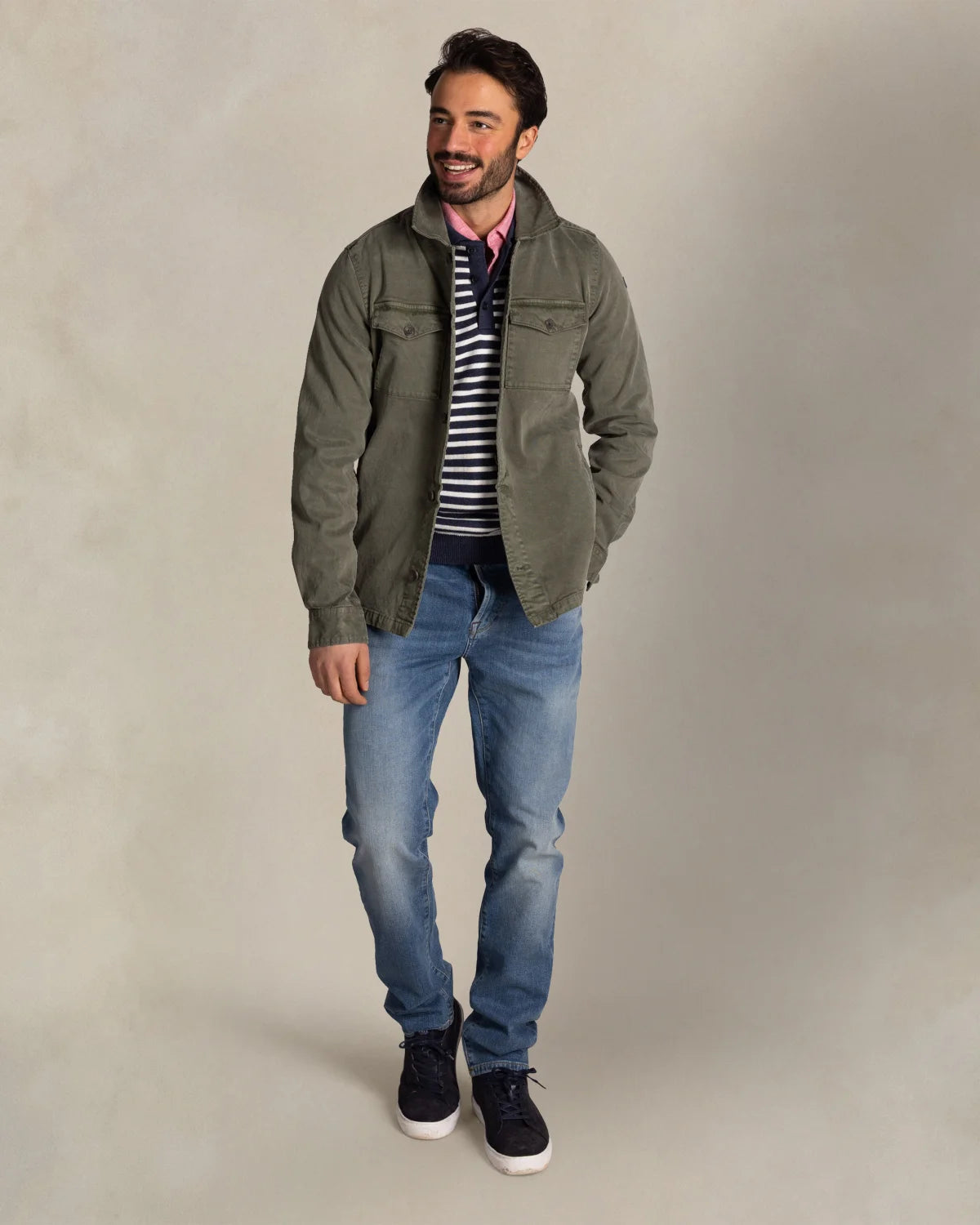 GREEN STRETCH OVERSHIRT- NEW ZEALAND AUCKLAND