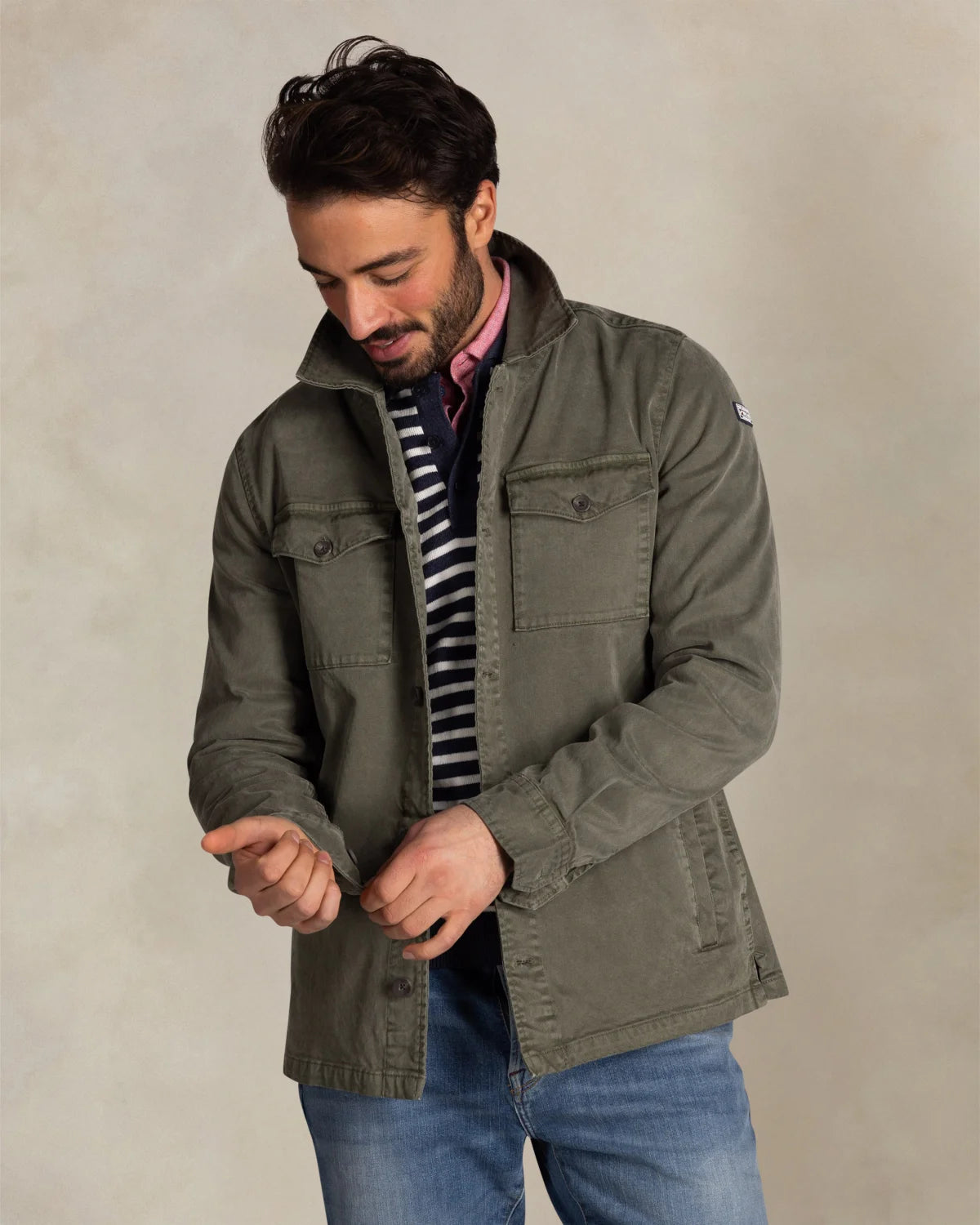 GREEN STRETCH OVERSHIRT- NEW ZEALAND AUCKLAND