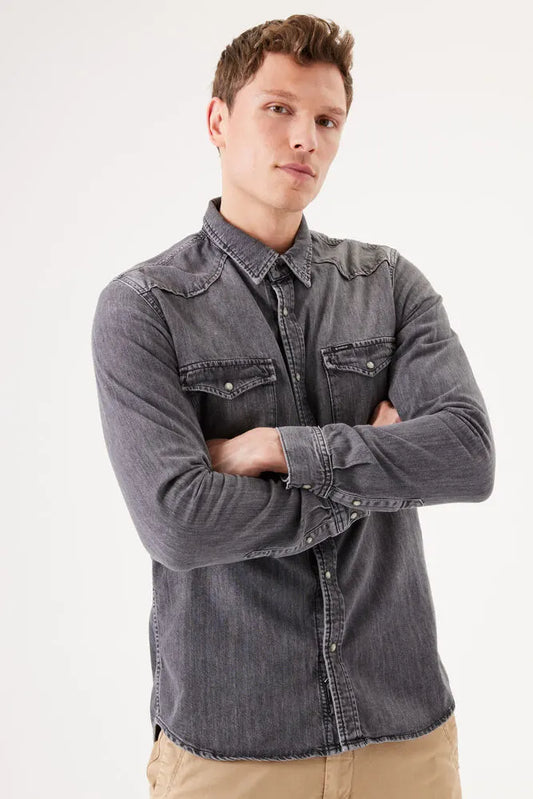 Chemise en jeans - Gris délavé