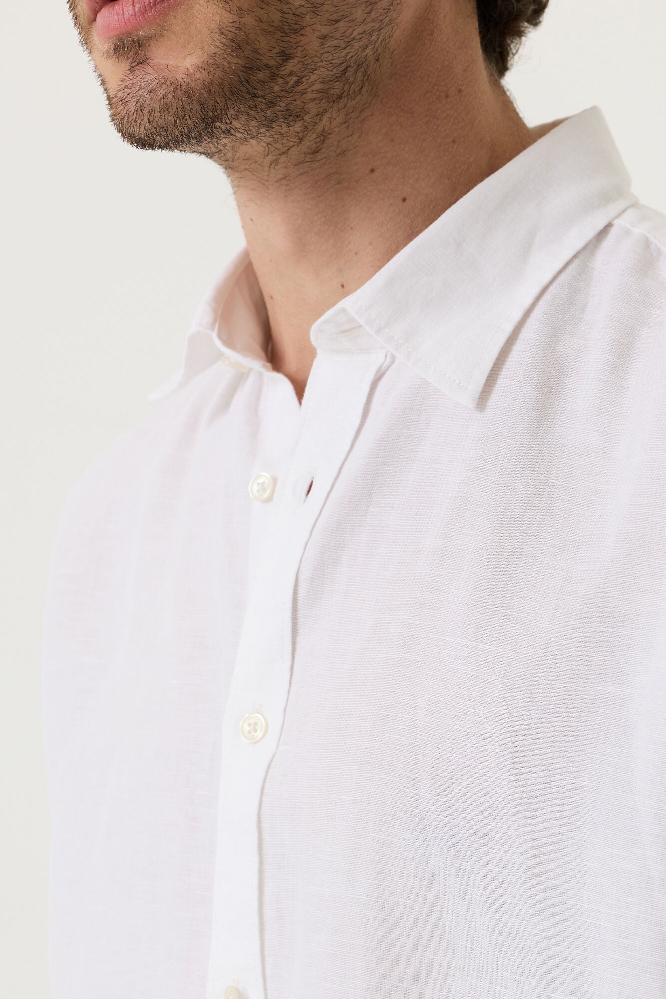 CHEMISE MIX LIN BLANC GARCIA