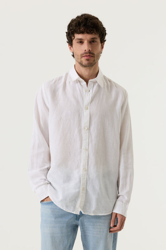 CHEMISE MIX LIN BLANC GARCIA