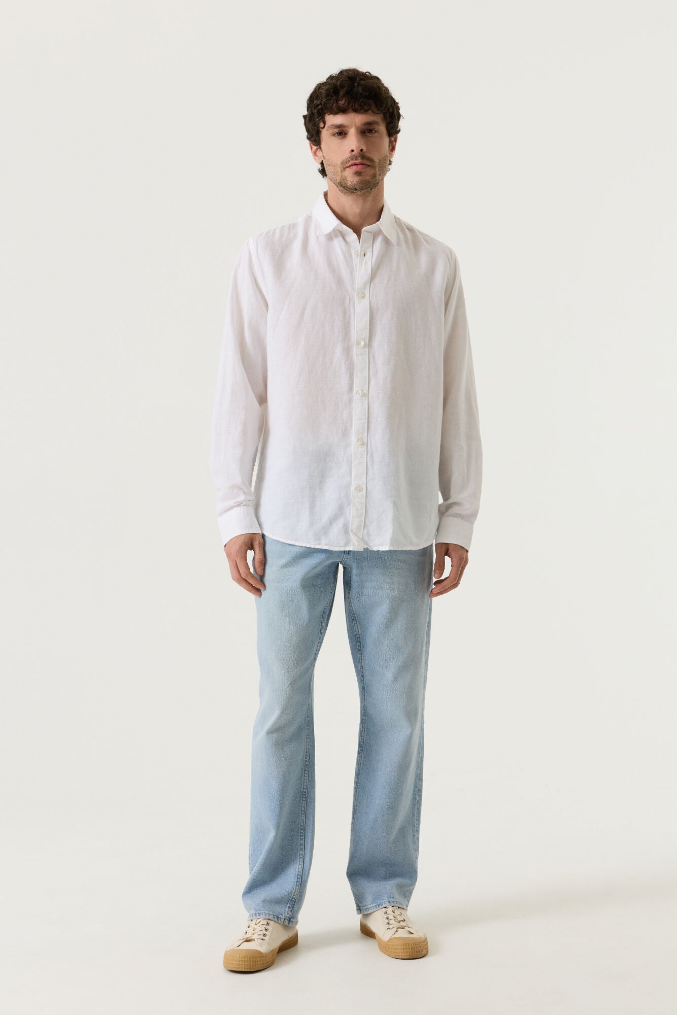 CHEMISE MIX LIN BLANC GARCIA