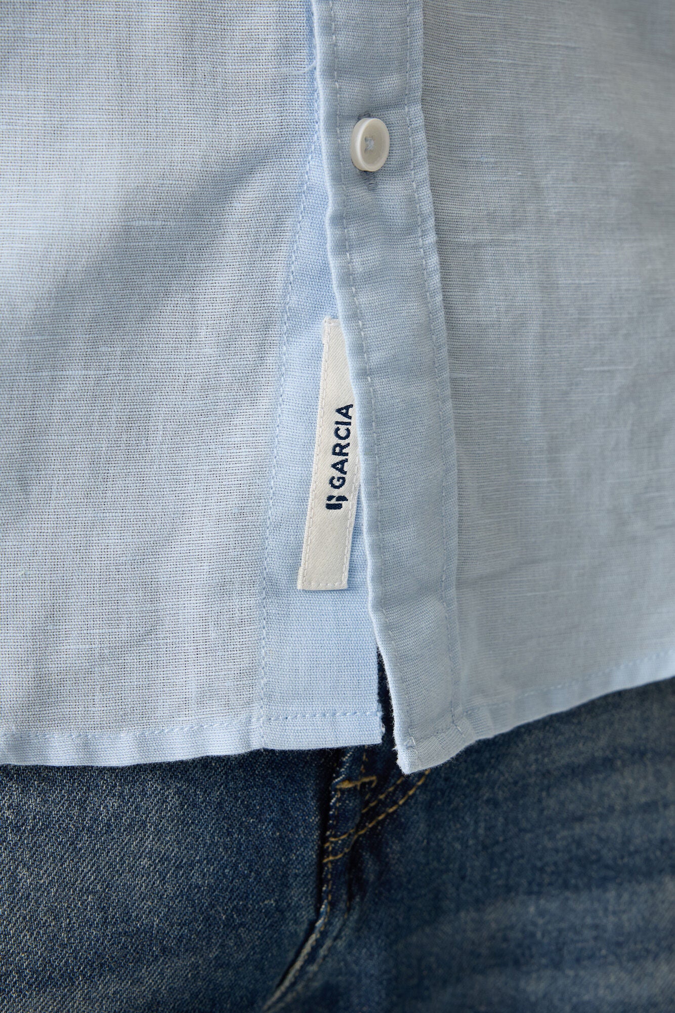 CHEMISE MIX BLEU CIEL BLANC GARCIA