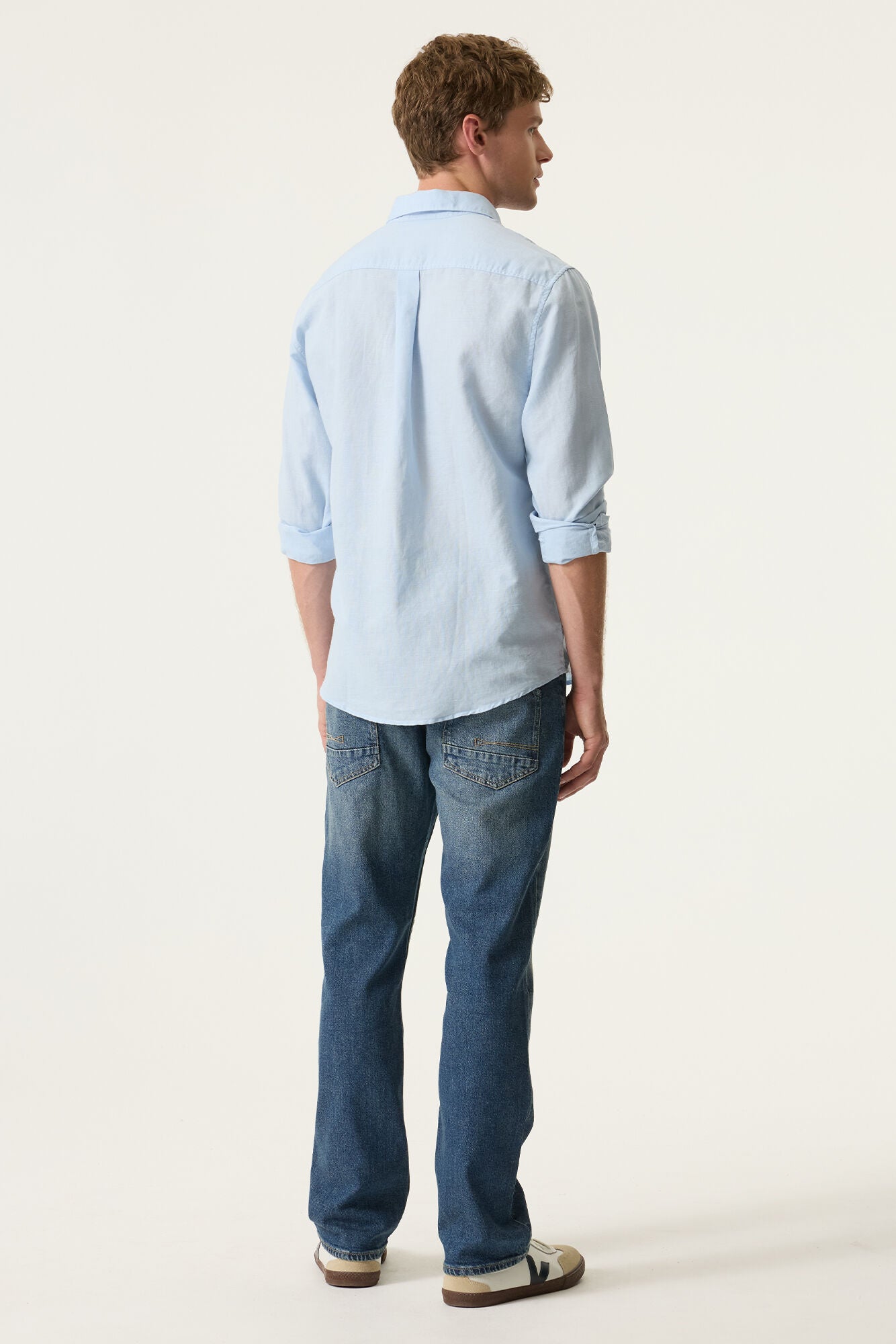 CHEMISE MIX BLEU CIEL BLANC GARCIA