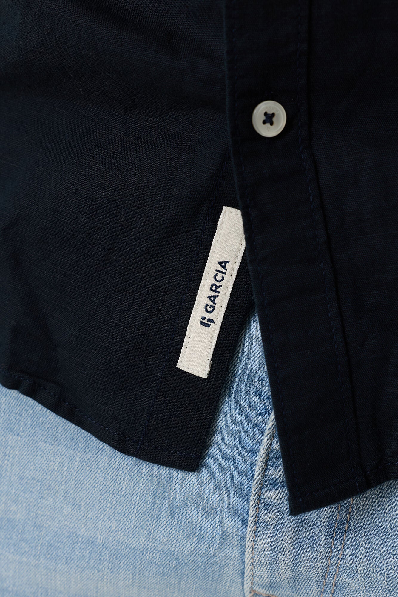 CHEMISE MIX LIN NAVY GARCIA