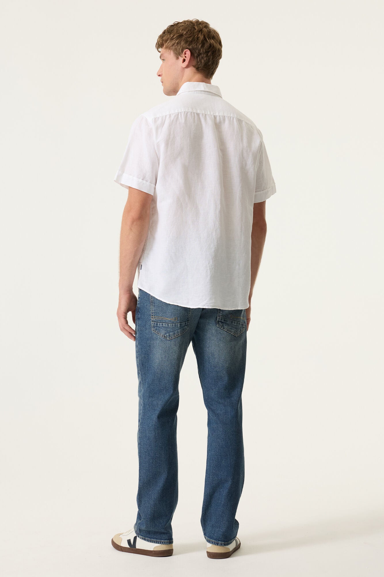 CHEMISE MANCHES COURTES MIX LIN BLANC GARCIA